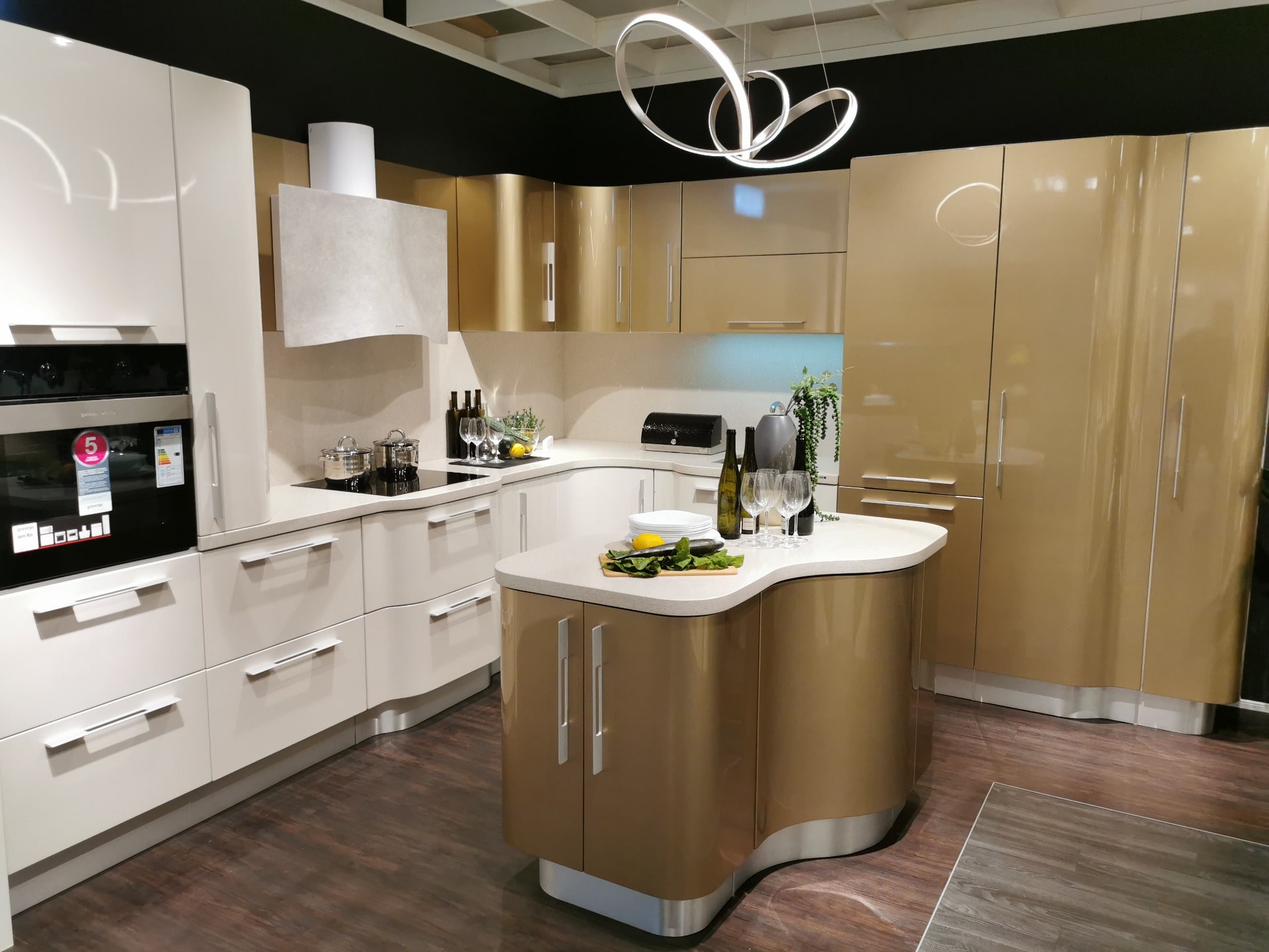 View of The Benefits of Curved Kitchen Cabinets